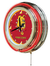 Ferris State Bulldogs Double Neon Wall Clock - 15"