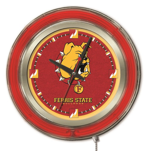 Ferris State Bulldogs Double Neon Wall Clock - 15 