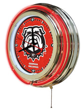 Georgia Bulldogs UGA Double Neon Wall Clock - 15"
