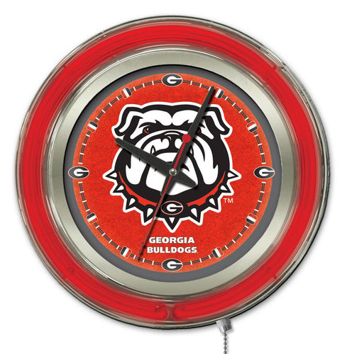 Georgia Bulldogs UGA Double Neon Wall Clock - 15 