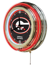 Georgia Bulldogs Double Neon Wall Clock - 15" 