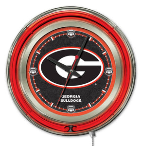 Georgia Bulldogs Double Neon Wall Clock - 15 "