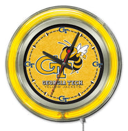 Georgia Tech Yellow Jackets Double Neon Wall Clock - 15 "