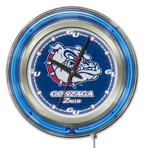 Gonzaga Bulldogs Double Neon Wall Clock - 15 "