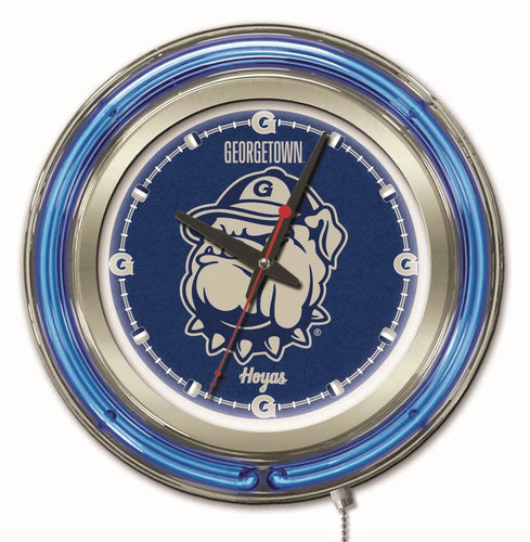 Georgetown Hoyas Double Neon Wall Clock - 15 