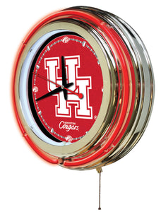 Houston Cougars Double Neon Wall Clock - 15"