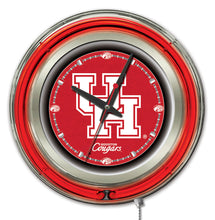 Houston Cougars Double Neon Wall Clock - 15 "