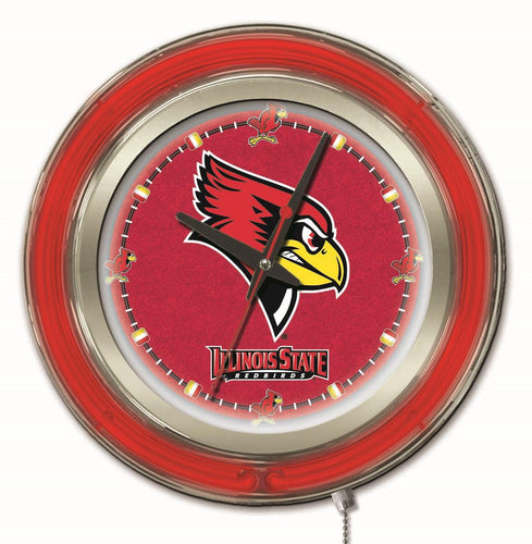 Illinois State Red Birds Double Neon Wall Clock - 15 