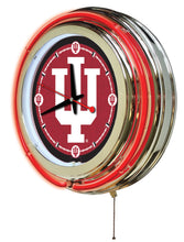 Indiana Hoosiers Double Neon Wall Clock - 15"
