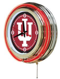 Indiana Hoosiers Double Neon Wall Clock - 15"