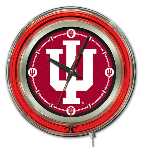 Indiana Hoosiers Double Neon Wall Clock - 15 