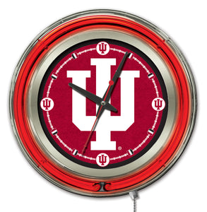 Indiana Hoosiers Double Neon Wall Clock - 15 "