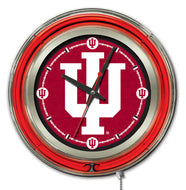 Indiana Hoosiers Double Neon Wall Clock - 15 "