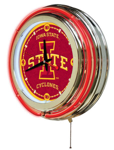 Iowa State Cyclones Double Neon Wall Clock - 15"