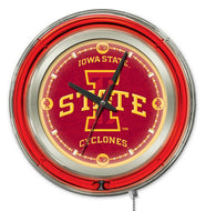 Iowa State Cyclones Double Neon Wall Clock - 15 "