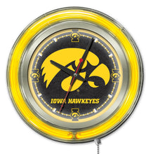 Iowa Hawkeyes Double Neon Wall Clock - 15"