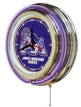 James Madison Dukes Double Neon Wall Clock - 15"