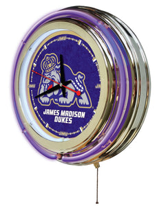 James Madison Dukes Double Neon Wall Clock - 15"