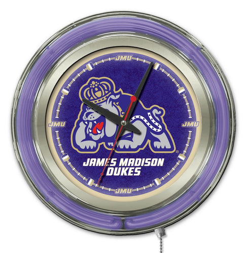 James Madison Dukes Double Neon Wall Clock - 15 