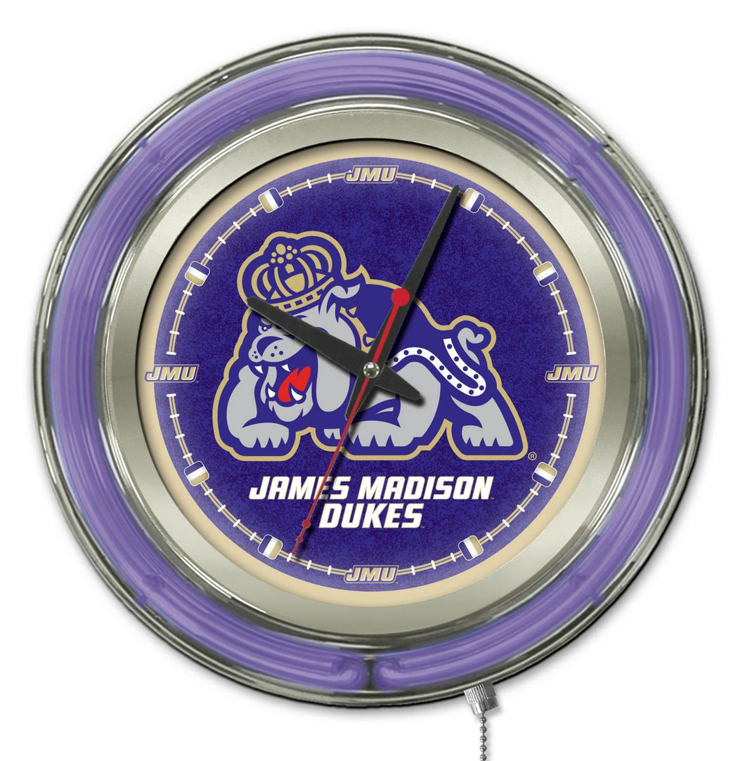 James Madison Dukes Double Neon Wall Clock - 15 