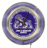 James Madison Dukes Double Neon Wall Clock - 15 "