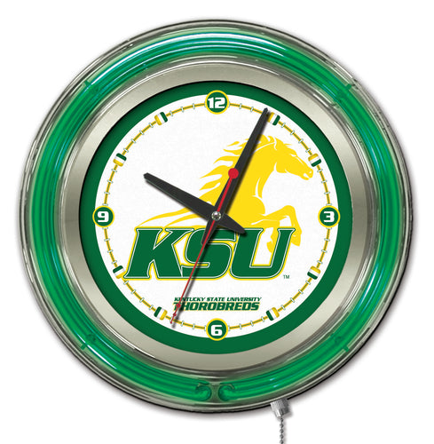 Kentucky State Thorobreds Double Neon Wall Clock - 15 