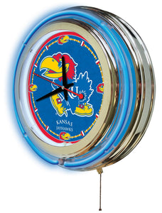 Kansas Jayhawks Double Neon Wall Clock - 15"