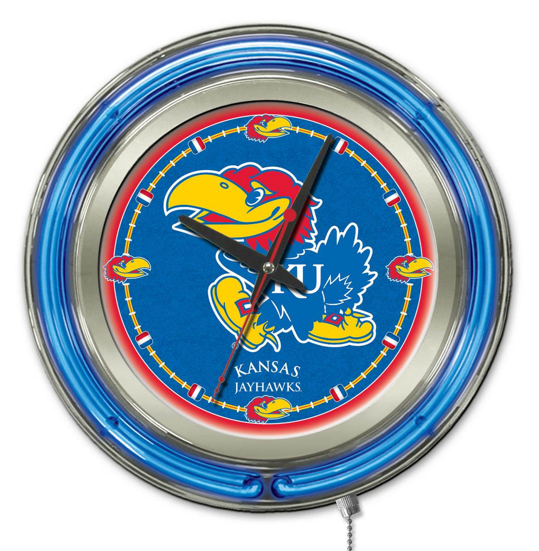 Kansas Jayhawks Double Neon Wall Clock - 15 