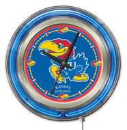 Kansas Jayhawks Double Neon Wall Clock - 15 "