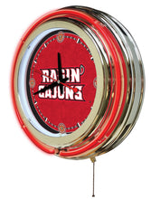 Louisiana  Lafayette Ragin' Cajuns Double Neon Wall Clock - 15"