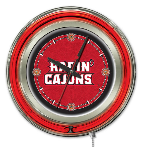 Louisiana  Lafayette Ragin' Cajuns Double Neon Wall Clock - 15 