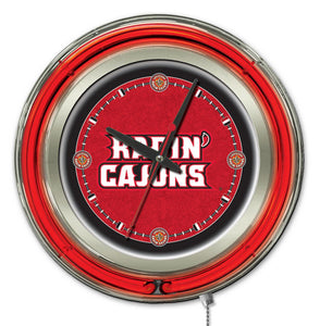 Louisiana  Lafayette Ragin' Cajuns Double Neon Wall Clock - 15 "