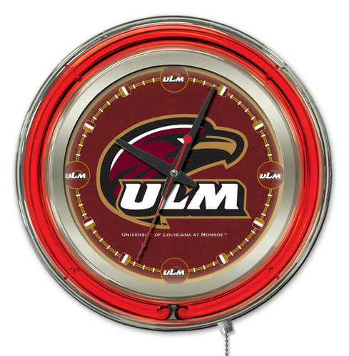  Louisiana at Monroe Warhawks Double Neon Wall Clock - 15 