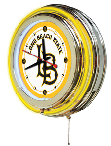 Long Beach State Dirtbags Double Neon Wall Clock - 15"