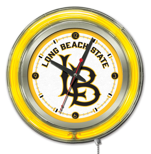 Long Beach State Dirtbags Double Neon Wall Clock - 15 