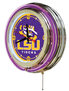 LSU Tigers Double Neon Wall Clock - 15 "