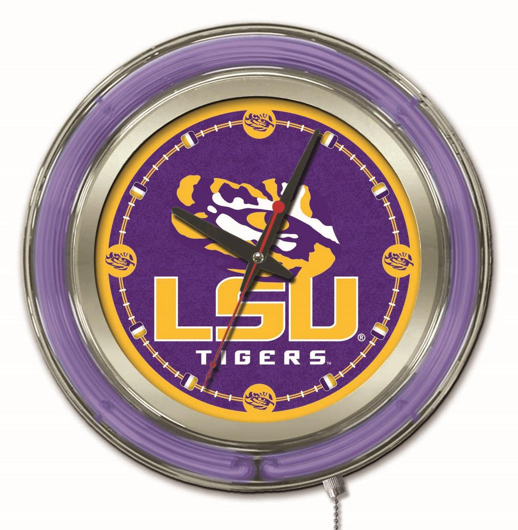 LSU Tigers Double Neon Wall Clock - 15 