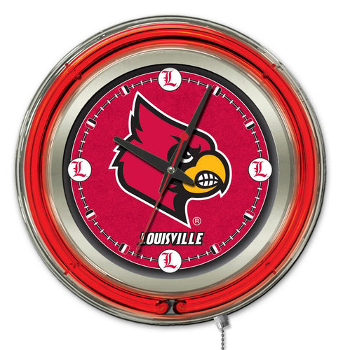 Louisville Cardinals Double Neon Wall Clock - 15 