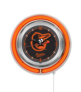 Baltimore Orioles Double Neon Wall Clock - 15"