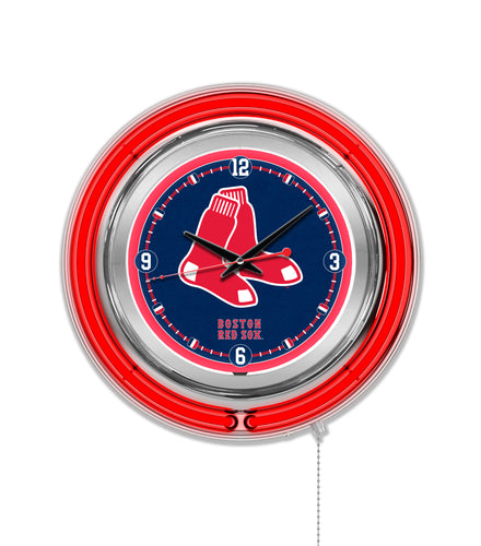 Boston Red Sox Double Neon Wall Clock - 15