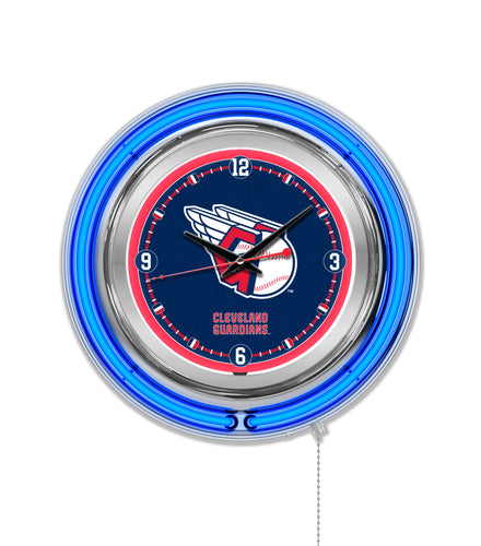 Cleveland Guardians Double Neon Wall Clock - 15