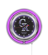 Colorado Rockies Double Neon Wall Clock - 15"