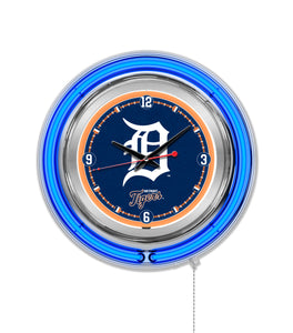 Detroit Tigers Double Neon Wall Clock - 15"