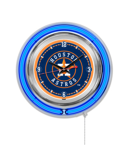 Houston Astros Double Neon Wall Clock - 15