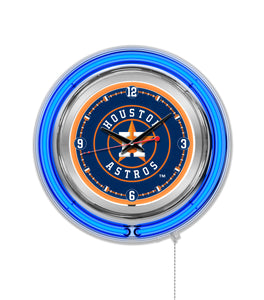 Houston Astros Double Neon Wall Clock - 15"