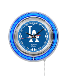 Los Angeles Dodgers Double Neon Wall Clock - 15"