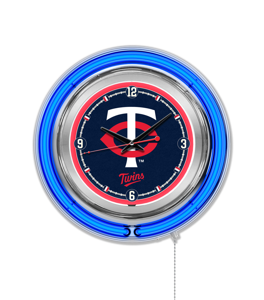 Minnesota Twins Double Neon Wall Clock - 15