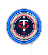 Minnesota Twins Double Neon Wall Clock - 15"