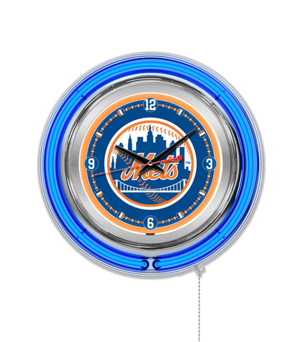New York Mets Double Neon Wall Clock - 15
