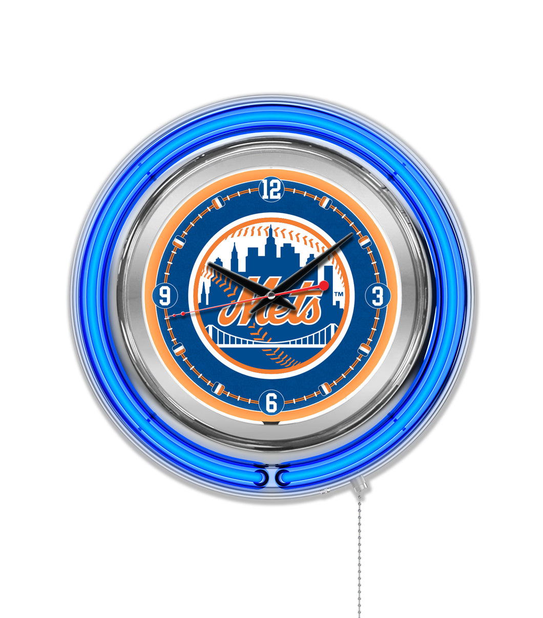 New York Mets Double Neon Wall Clock - 15